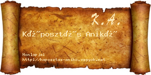 Káposztás Anikó névjegykártya