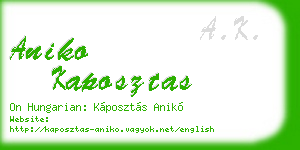 aniko kaposztas business card